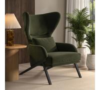 Dark Green Velvet Wingback Accent Chair - Clarence