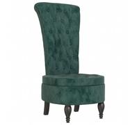 (dark green) vidaXL High Back Chair Sofa Chair Living Room Seat Chair Velvet Button Design