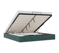 (dark green) vidaXL Ottoman Bed Frame No Mattress Home Bed Base Mattress Foundation Velvet