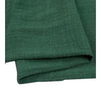 Dark Green Washed Cotton Linen Fabric - Soft Slub Cotton for Dresses Trousers Skirts Blouses Curtains Cushions Tablecloths Throws & Tea Towels - 300 x 135 cm Sold by the Metre