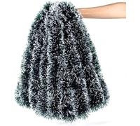 Dark Green & White Christmas Tinsel Tree Garland - 32.8 Feet, Indoor/Outdoor Decorations