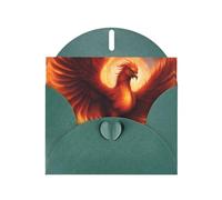 Dark Green WHJSHOP A lovely phoenix Prints Greeting Card - High-End Pearlescent Paper Double Sided Pearl Effect Love Buckle Pearl Paper Envelope