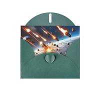 Dark Green WHJSHOP Asteroid Impact Prints Greeting Card - High-End Pearlescent Paper Double Sided Pearl Effect Love Buckle Pearl Paper Envelope