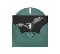 Dark Green WHJSHOP Bats in the Sky Prints Greeting Card - High-End Pearlescent Paper Double Sided Pearl Effect Love Buckle Pearl Paper Envelope