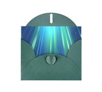 Dark Green WHJSHOP Blue Aurora Borealis Prints Greeting Card - High-End Pearlescent Paper Double Sided Pearl Effect Love Buckle Pearl Paper Envelope