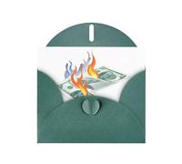 Dark Green WHJSHOP Burning Desire Prints Greeting Card - High-End Pearlescent Paper Double Sided Pearl Effect Love Buckle Pearl Paper Envelope