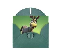 Dark Green WHJSHOP cartoon donkey -ar Prints Greeting Card - High-End Pearlescent Paper Double Sided Pearl Effect Love Buckle Pearl Paper Envelope