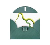 Dark Green WHJSHOP Centipede and Snake Prints Greeting Card - High-End Pearlescent Paper Double Sided Pearl Effect Love Buckle Pearl Paper Envelope