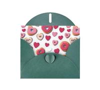 Dark Green WHJSHOP Chocolate Donut Prints Greeting Card - High-End Pearlescent Paper Double Sided Pearl Effect Love Buckle Pearl Paper Envelope