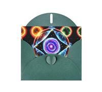 Dark Green WHJSHOP Cosmic Stars Prints Greeting Card - High-End Pearlescent Paper Double Sided Pearl Effect Love Buckle Pearl Paper Envelope