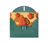 Dark Green WHJSHOP Cute little hamster Prints Greeting Card - High-End Pearlescent Paper Double Sided Pearl Effect Love Buckle Pearl Paper Envelope