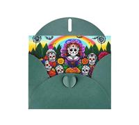 Dark Green WHJSHOP Day of The Dead Prints Greeting Card - High-End Pearlescent Paper with Double-Sided Pearl Effect