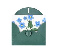 Dark Green WHJSHOP Don't forget I love you Prints Greeting Card - High-End Pearlescent Paper Double Sided Pearl Effect Love Buckle Pearl Paper Envelope