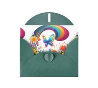 Dark Green WHJSHOP Dreamy Butterfly Valley Prints Greeting Card - High-End Pearlescent Paper Double Sided Pearl Effect Love Buckle Pearl Paper Envelope