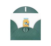 Dark Green WHJSHOP Fish crackers in a glass jar Prints Greeting Card - High-End Pearlescent Paper Double Sided Pearl Effect Love Buckle Pearl Paper Envelope