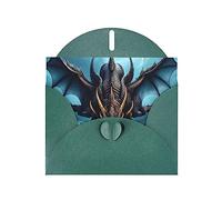 Dark Green WHJSHOP Flying Dragon Prints Greeting Card - High-End Pearlescent Paper Double Sided Pearl Effect Love Buckle Pearl Paper Envelope