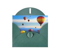 Dark Green WHJSHOP Hot Air Balloon In The Sky Prints Greeting Card - High-End Pearlescent Paper with Double-Sided Pearl Effect
