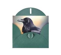 Dark Green WHJSHOP Ravens Prints Greeting Card - High-End Pearlescent Paper with Double-Sided Pearl Effect