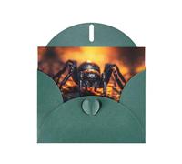 Dark Green WHJSHOP Spider in the light Prints Greeting Card - High-End Pearlescent Paper Double Sided Pearl Effect Love Buckle Pearl Paper Envelope