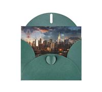 Dark Green WHJSHOP The New York City skyline Prints Greeting Card - High-End Pearlescent Paper with Double-Sided Pearl Effect