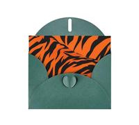 Dark Green WHJSHOP tiger stripes orange Prints Greeting Card - High-End Pearlescent Paper Double Sided Pearl Effect Love Buckle Pearl Paper Envelope