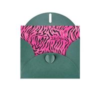 Dark Green WHJSHOP zebra tiger leopard pink Prints Greeting Card - High-End Pearlescent Paper Double Sided Pearl Effect Love Buckle Pearl Paper Envelope