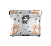 Dark Green Wildflower Daisies Coin Purses Coin Card Wallet Pouch, Travel Storage for Cosmetics, Headphones, Jewelry, Cute Cartoon Cats Poses, One Size, Cute Cartoon Cats Poses