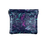 Dark Green Wildflower Daisies Coin Purses Coin Card Wallet Pouch, Travel Storage for Cosmetics, Headphones, Jewelry, Neon Shark Navy, One Size, Neon Shark Navy