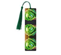 Dark Green Wooden Bookmark â€“ Double-Sided Bright Cabbage Full-Print Tassel Bookmark for Hardcover Books, Journals, Notebooks