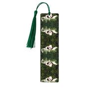 Dark Green Wooden Bookmark - Crafted Cute Little Panda Print Decor, Perfect for Hardcover Books, Journals, Notebooks & Planners