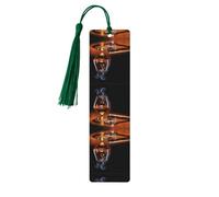 Dark Green Wooden Bookmark - Double-Sided Cigar and Whiskey Full-Print for Hardcover Books, Journals, Notebooks - Ideal Thoughtful Gift