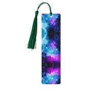 Dark Green Wooden Bookmark - Double-Sided Cool Star River Full-Print Decorative for Study Room, Office, Classroom, Library