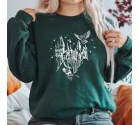 (dark green, XXXL) Wizard Castle Sweatshirt Believe in Magic Hoodies Magical School Sweatshirts Women Long Sleeve Pullover Wizard School Hoodie Top