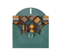 Dark Green YYHWHJDE African Style Patchwork Printing Greeting Card for Christmas, Birthday, Valentine's Day, Wedding Anniversary, and Parties