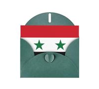 Dark Green YYHWHJDE Flag of the Syrian Arab Republic Printing Greeting Card for Christmas, Birthday, Valentine's Day, Wedding Anniversary, and Parties