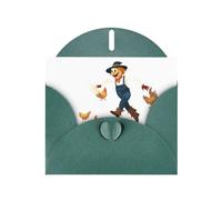 Dark Green YYHWHJDE Scarecrow chasing away chickens Picture Greeting Card 6x4 in with Double-Sided Pearl Effect and Environmentally Friendly Ink