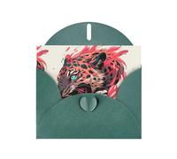 Dark Green YYHWHJDE Super fierce leopard Prints Greeting Card 6x4 Inches - Fashionable and Unique Design for Various Occasions