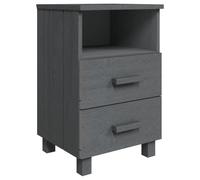 Bedside Cabinet HAMAR Dark Grey 40x35x62 cm Solid Wood Pine