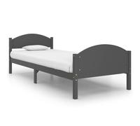 vidaXL Bed Frame without Mattress Dark Grey Solid Pine Wood 100x200cm