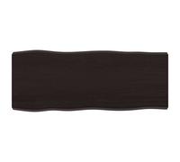 vidaXL Table Top Dark Grey 100x40x6 cm Treated Solid Wood Oak Live Edge
