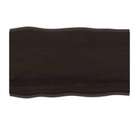 Vidaxl Table Top Dark Grey 100X60X2 Cm Treated Solid Wood Oak Live Edge, Brown