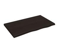Wall Shelf Solid Oak Live Edge Dark Brown 100x60x4cm Varnished Rustic Handmade.