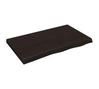 vidaXL Wall Shelf Dark Brown 100x60x(2-6) cm Treated Solid Wood Oak