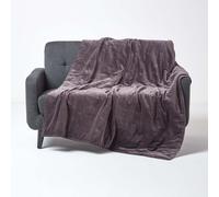 (Dark Grey, 125 x 150 cm) Velvet Quilted Throw