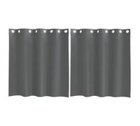 Voile Curtains Dark Grey 140x140 cm 100% Polyester Eyelet Top 2pcs Sheer Panels