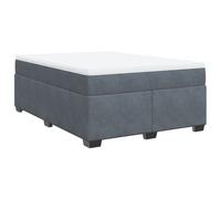 (dark grey, 140 x 200 cm) vidaXL Box Spring Bed with Mattress Bed Frame Bedroom Bedstead Bed Base Velvet
