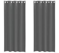 Voile Curtains Dark Grey 140x225 cm 2 Pack 100% Polyester Eyelet Sheer Grommeted