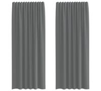 (dark grey, 140 x 245 cm) vidaXL Voile Curtains 2 pcs net curtain sheer curtain