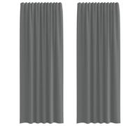 (dark grey, 140 x 260 cm) vidaXL Voile Curtains 2 pcs net curtain sheer curtain