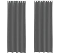 (dark grey, 140 x 300 cm) vidaXL Voile Curtains 2 pcs net curtain sheer curtain